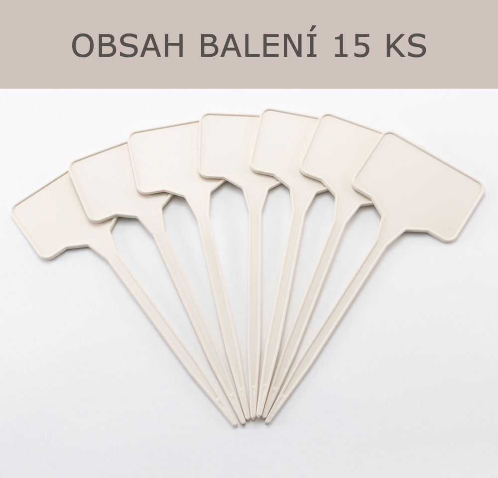 Štítky zapichovací KLASIK (15 ks) - slonová kost