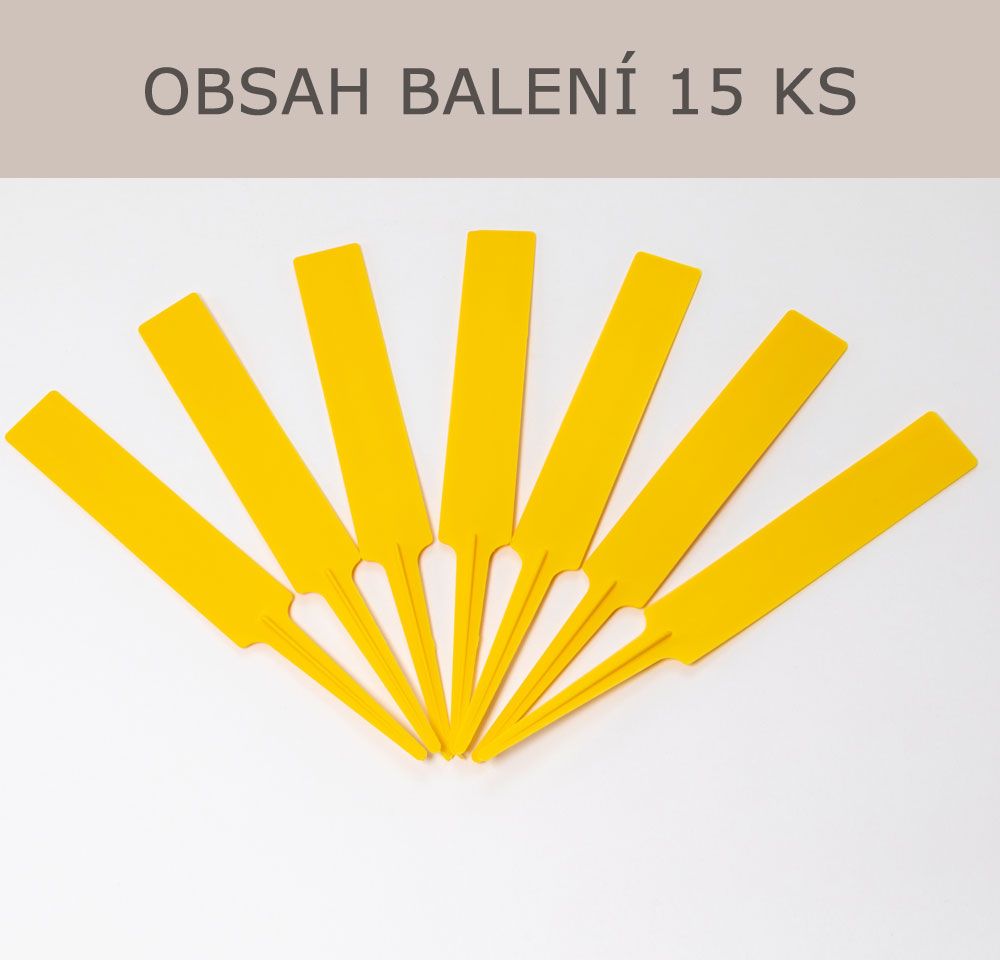 Jmenovky zapichovací žlutá (15 ks) - žlutá